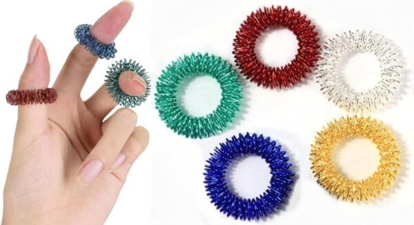 5Pcs Multicolor Finger Massage Rings Prickly Sensory Acupressure Ring